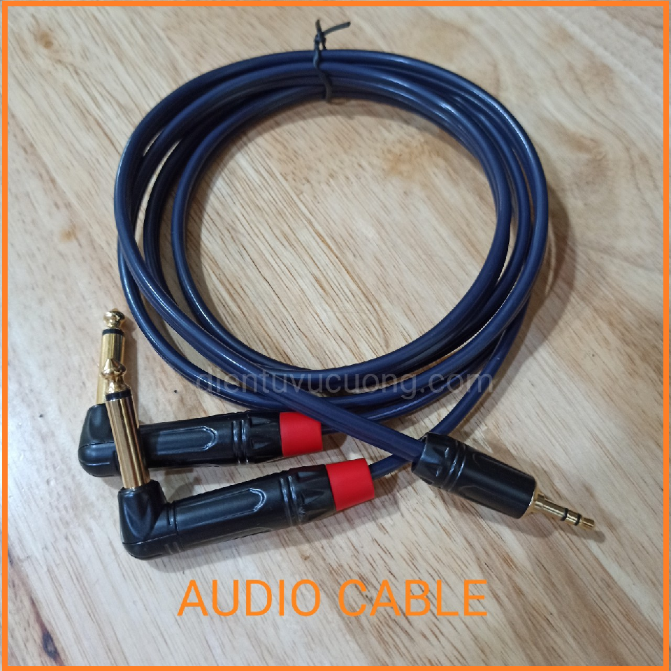 Cáp audio 3.5mm ra 2 đầu 6.3mm