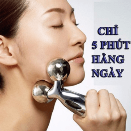 Cây Lăn Massage Mặt 3D Hàn Quốc Masasge Lăn Mặt Vừa Làm Thon Mặt Vừa Căng Da Mặt Tạo Cằm Vline Cho Các Chị Em