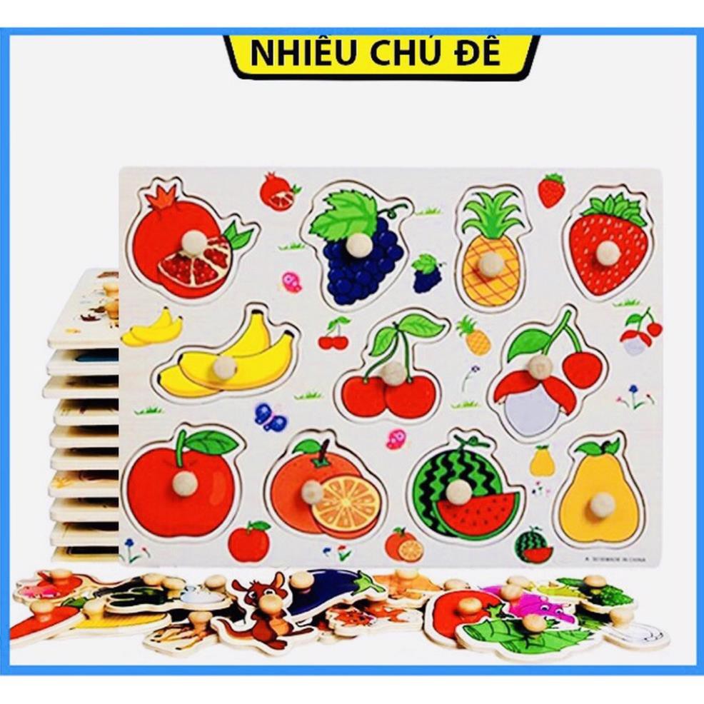 Bảng núm gỗ_Đồ chơi Lắp ráp bằng Núm gỗ cho Bé