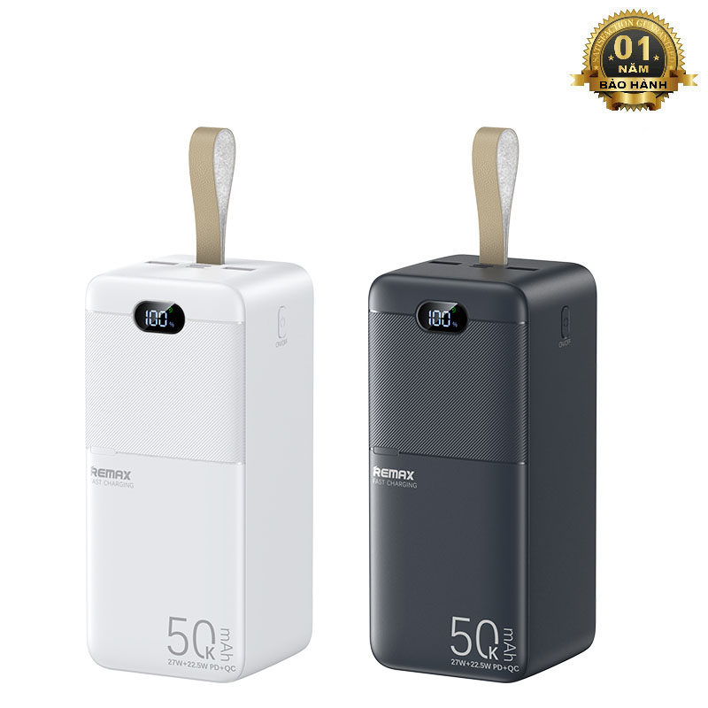 Pin dự phòng siêu nhanh 27W REMAX RPP-117 dung lượng khủng 50000mah sạc iph 15, màn hình LCD, typec IN OUT - hỗ trợ QC 22.5W và PD 27W (2 màu) Phụ Kiện 1986