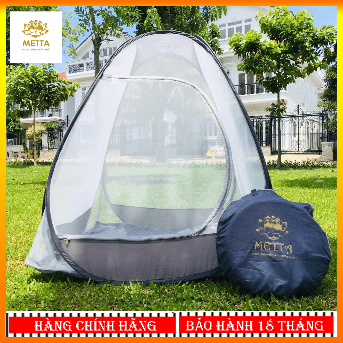 Mùng / màn thiền tự bung metta - size 1m vuông - bh 18 tháng - cá nhân - hàng xuất khẩu