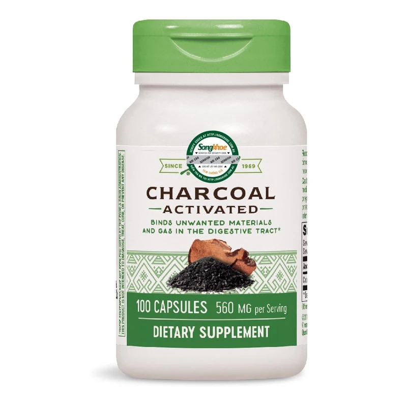 Thực phẩm Than Hoạt Tính Nature's way Activated Charcoal 100 Viên