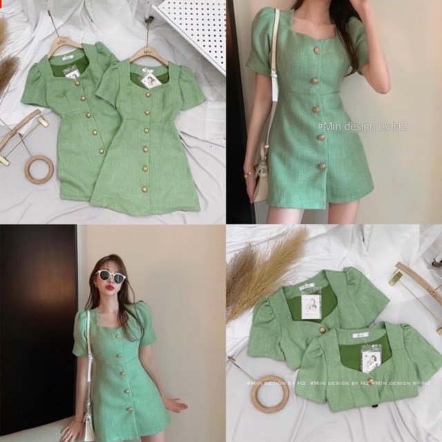 Váy dạ xanh cốm