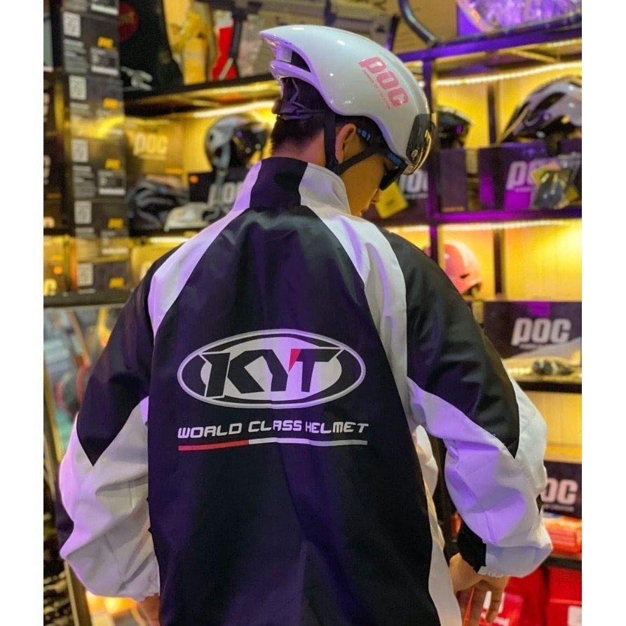 Áo Khoác Dù Nam Nữ K.T.Y phối màu chất gió dù from rộng