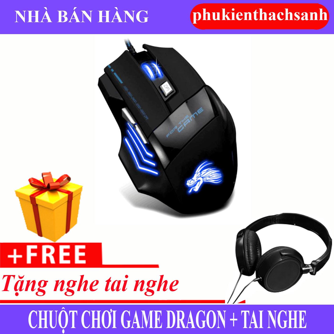 Chuột chơi game có dây Dragon X3 + Tai nghe chụp tai Biro