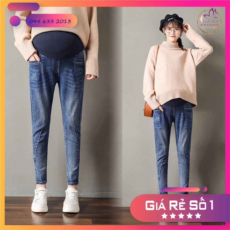 Quần Bầu jean baggy from rộng thoải mái