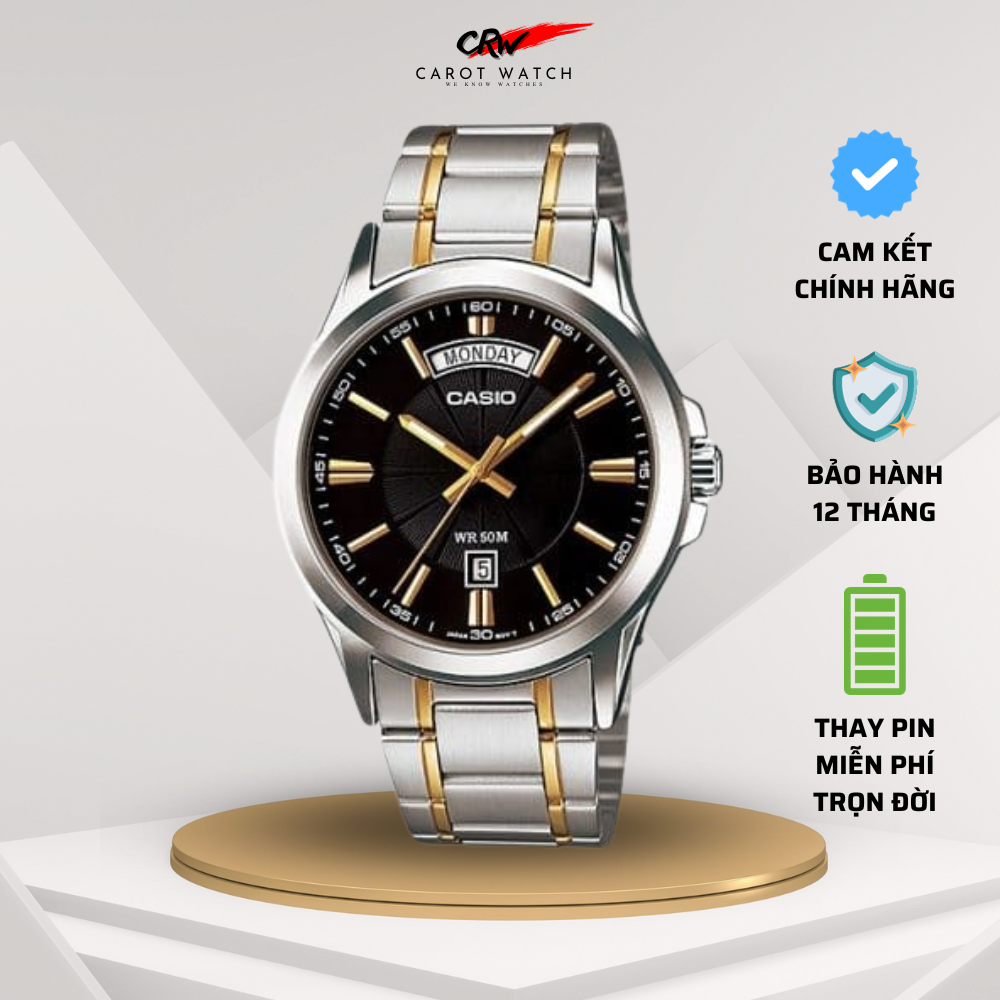 Đồng hồ nam casio mtp 1381g 1a dây kim loại chống nước