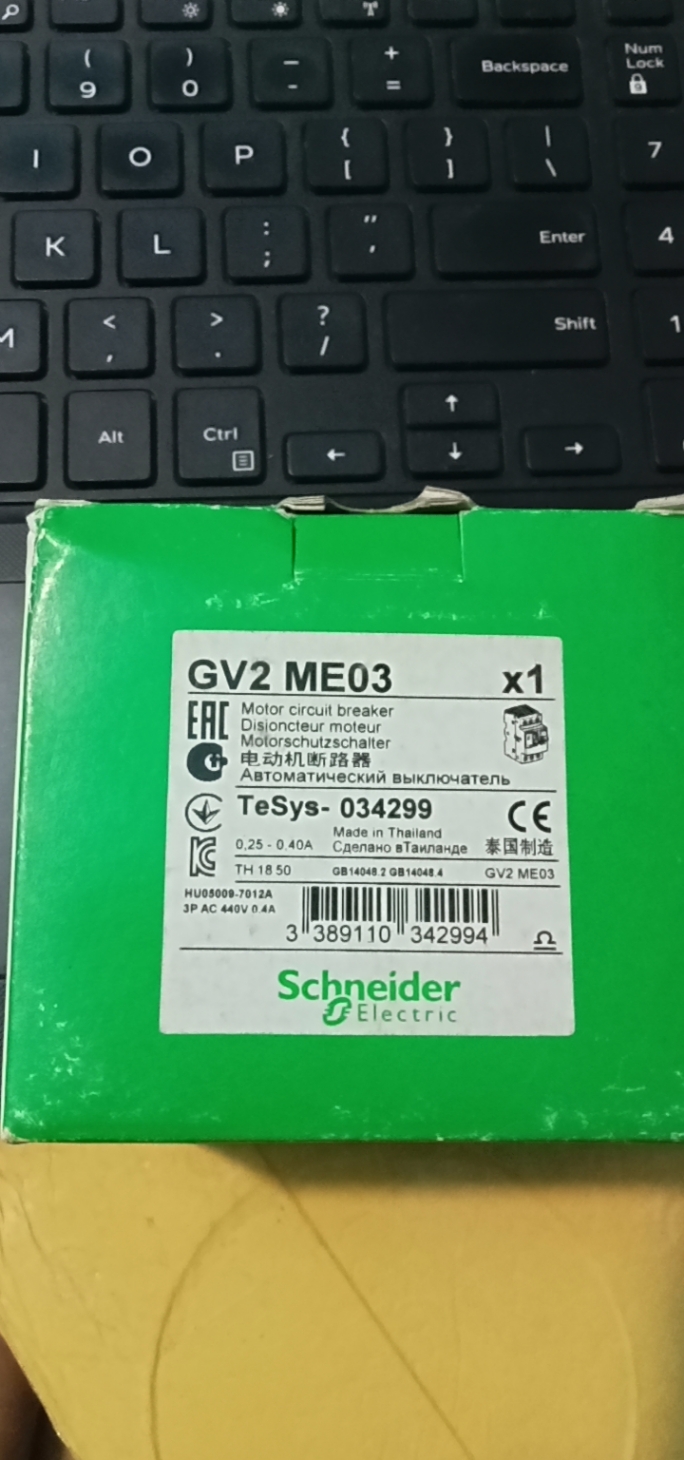 CB bảo vệ động cơ Schneider GV2ME03 (0.25-0.4A) 0.09kW