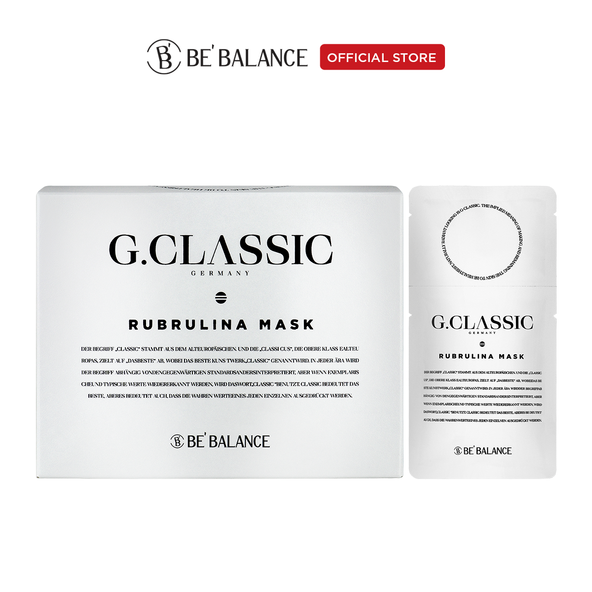 Mặt nạ vi tảo xoắn sáng da, ngừa lão hóa làm dịu be'balance g.classic rubrulina mask - 70g