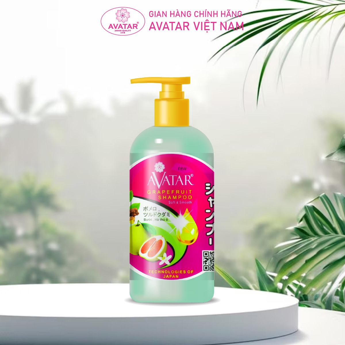 Dầu gội Bưởi & Hà thủ ô AVATAR chiết xuất thảo mộc ngăn ngừa bạc sớm kích thích mọc tóc