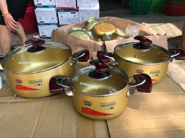 Bộ 3 nồi nhôm sunhouse cao cấp sh6634