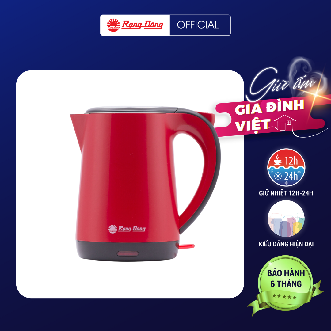 Ấm siêu tốc 1,7 lít RD - AST17P1 Chính hãng Rạng Đông Siêu tiết kiệm năng lượng Chất liệu ấm bền đẹp Chống cạn nước khi đun