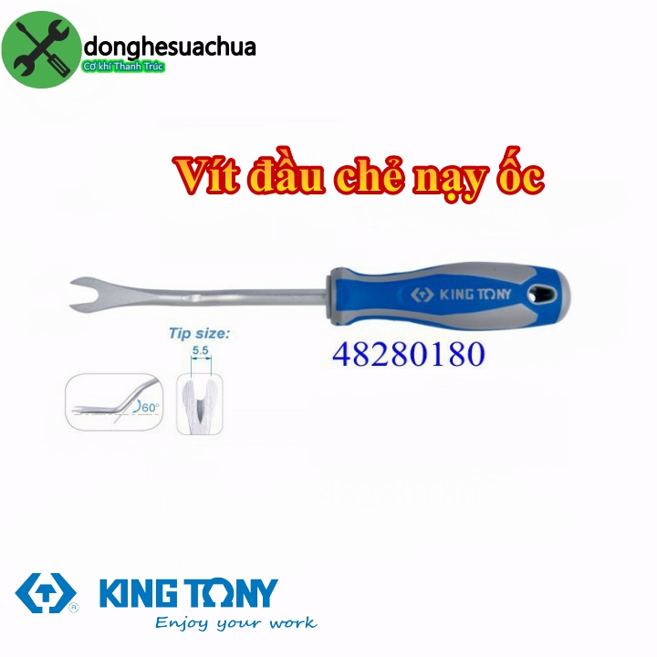 Vít đầu chẻ nạy ốc kingtony 48280180 miệng 5.5mm