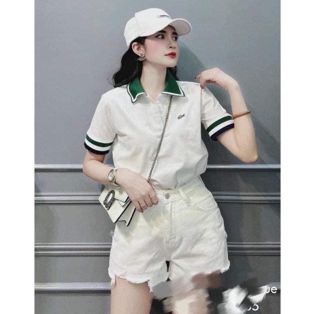 Áo polo nữ, áo thun polo nữ cổ xanh chất vải poly cá sấu,siêu đẹp