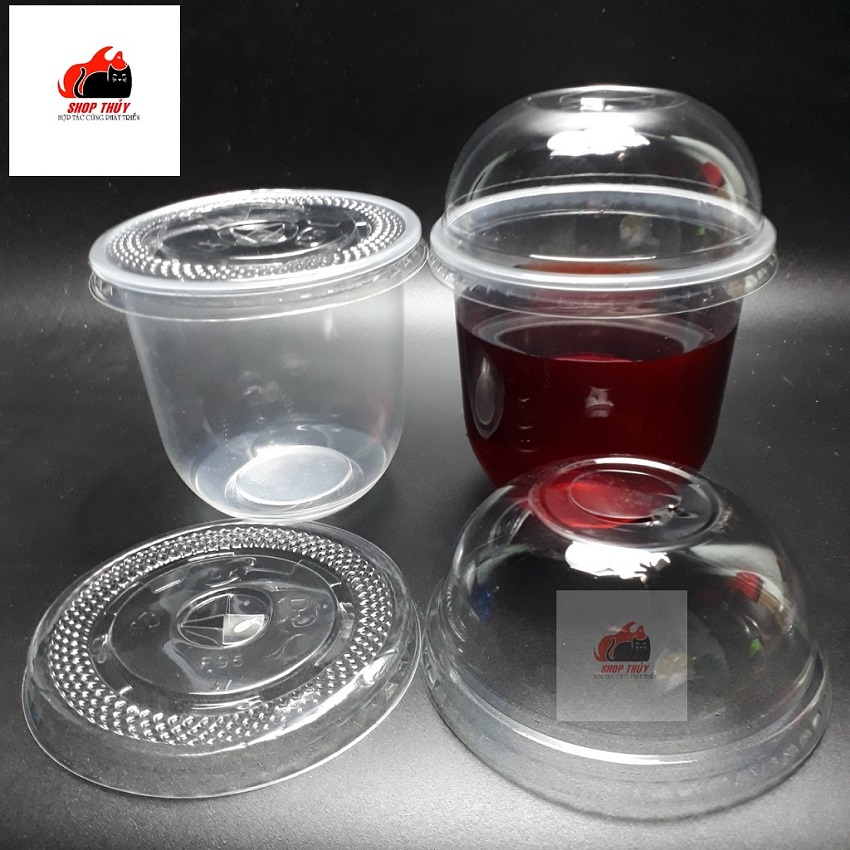 Cốc nhựa bầu 360ml (50 cốc)-Ly nhựa chữ U 360ml có thể dập màng làm nắp.