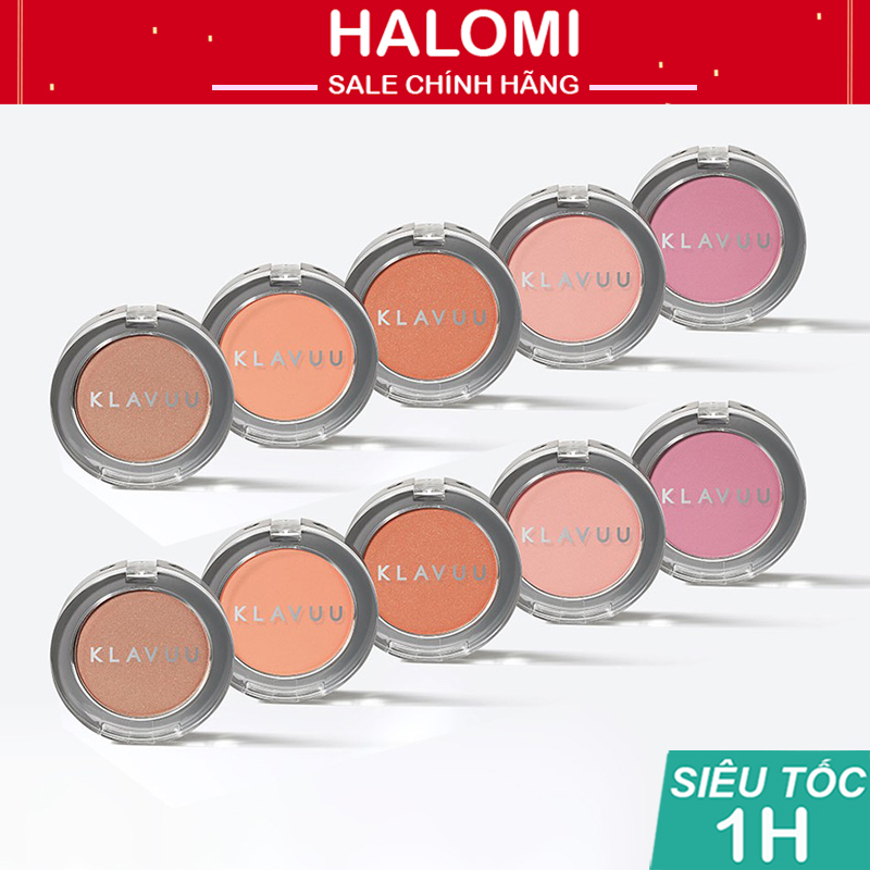 Phấn Má Hồng Klavuu Ngọc Trai Urban Pearlsation Natural Powder Blusher 5 Màu Chính Hãng HALOMI