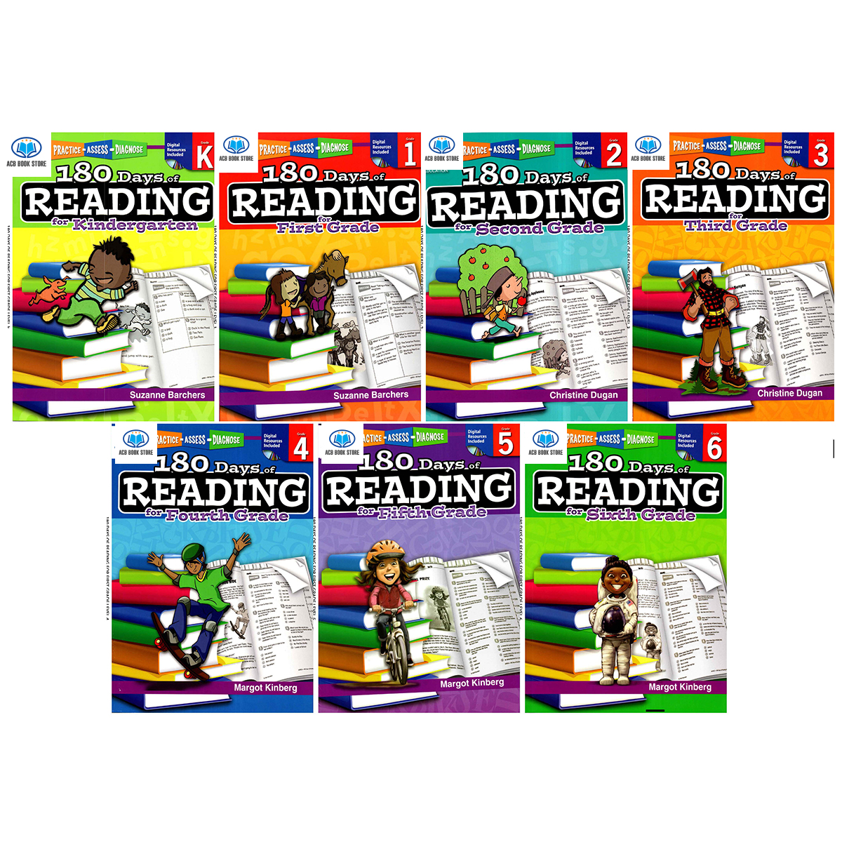 Sách 180 DAYS OF READING FOR KINDERGARTEN LEVEL K-6 - ACB Bookstore