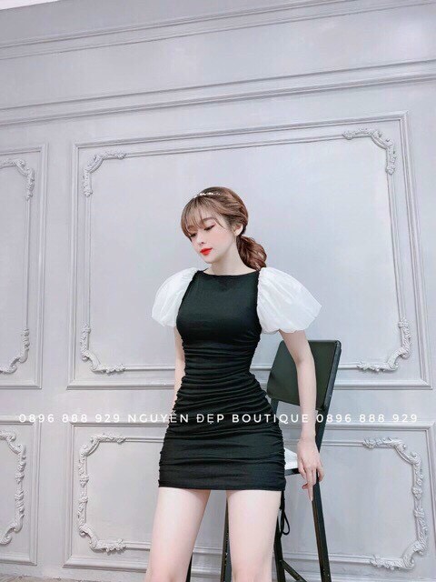 ĐẦM PHỐI TAY PHỒNG - ĐẦM TAY PHỒNG - ĐẦM KIỂU NỮ -