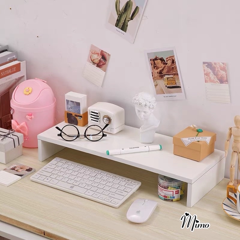 Kệ máy tính để bàn đa chức năng dùng để kê màn hình đặt trên bàn học để sách vở decor bàn học kích thước 8x20x50