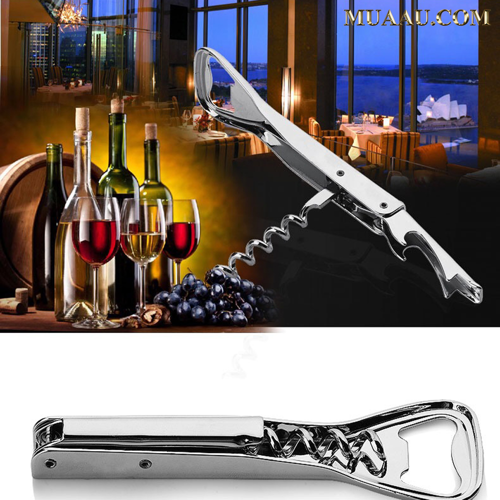 Dụng Cụ Mở Nắp Chai Rượu Vang, Sâm Panh, Bia, Nước Ngọt, Đa Năng! Đồ Khui Nắp Chai Inox 430 Không Gỉ! MuaAu Shop Sỉ Lẻ