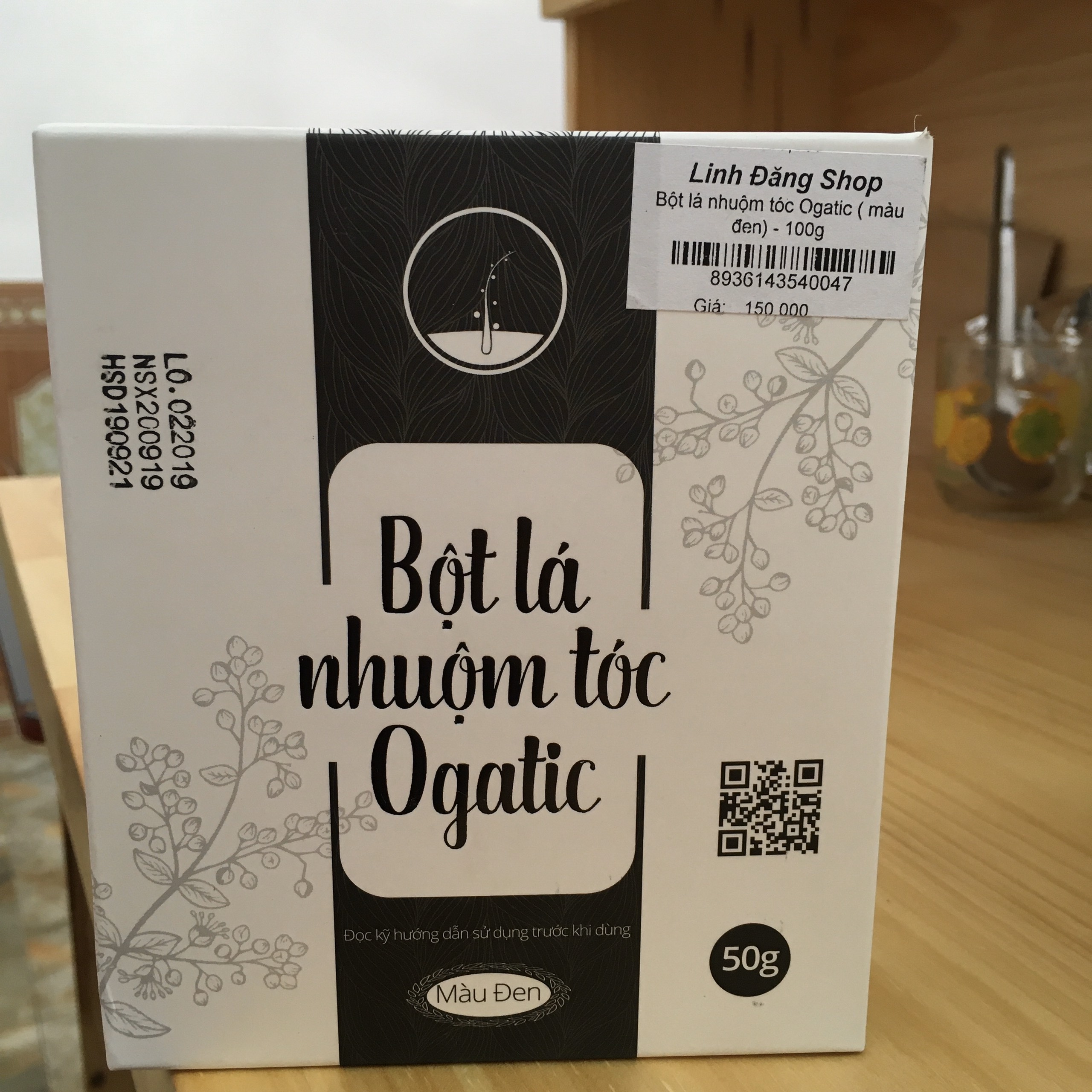 Bột lá nhuộm tóc màu đen