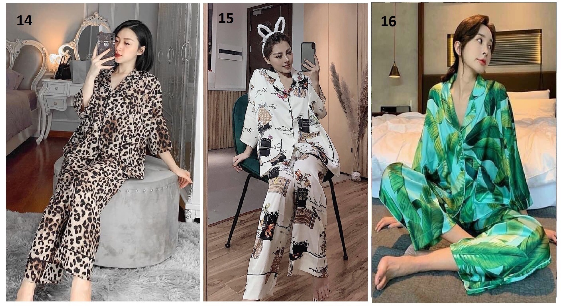Đồ bộ lụa mới cao cấp tay lửng cánh dơi quần dài