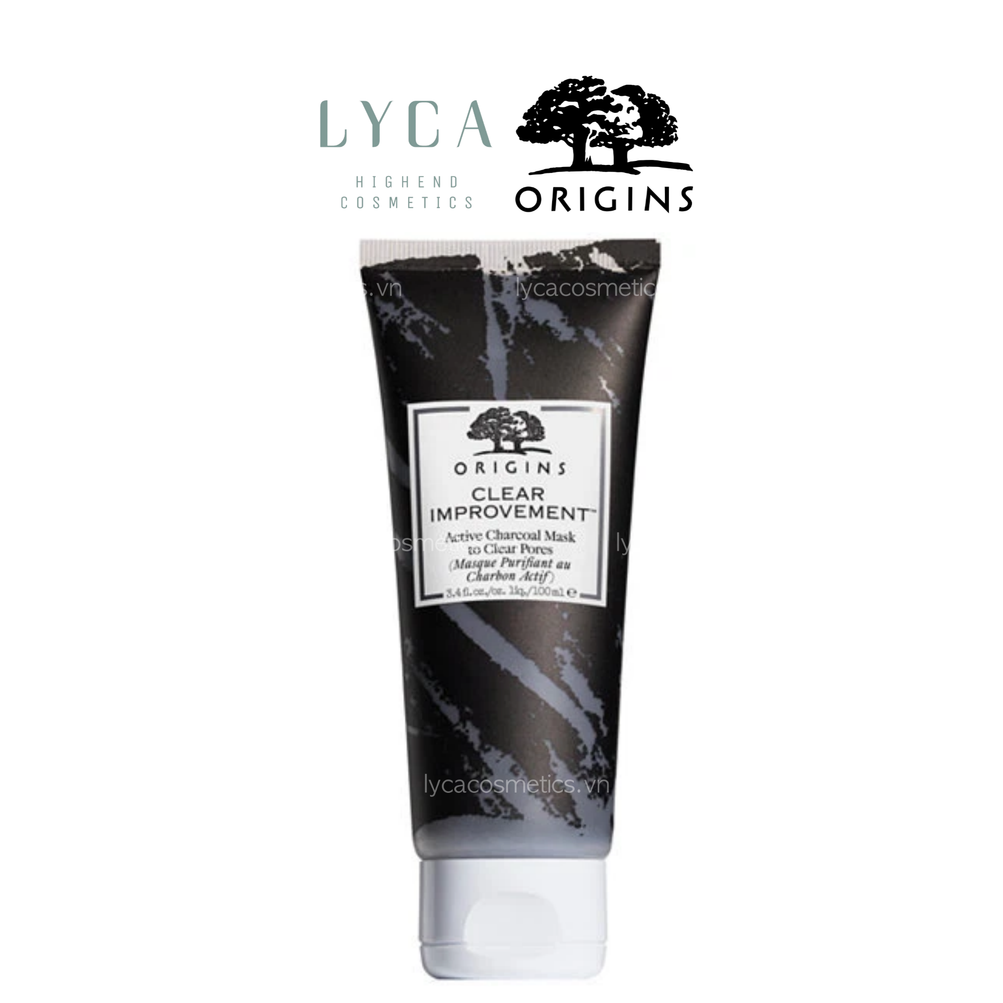 Mặt nạ than bùn origins clear improvement active charcoal mask 100ml, set 2 tuýp 200ml
