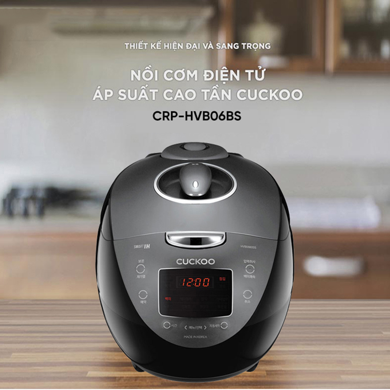 Nồi cơm điện cao tần cuckoo crp-hvb06bs - dung tích 1,08l - công suất 1090w