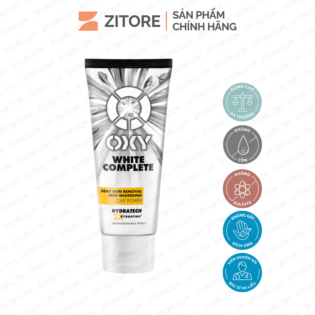 Kem rửa mặt oxy tút sáng từ đất sét trắng 100g - sản phẩm chính hãng tại zitore