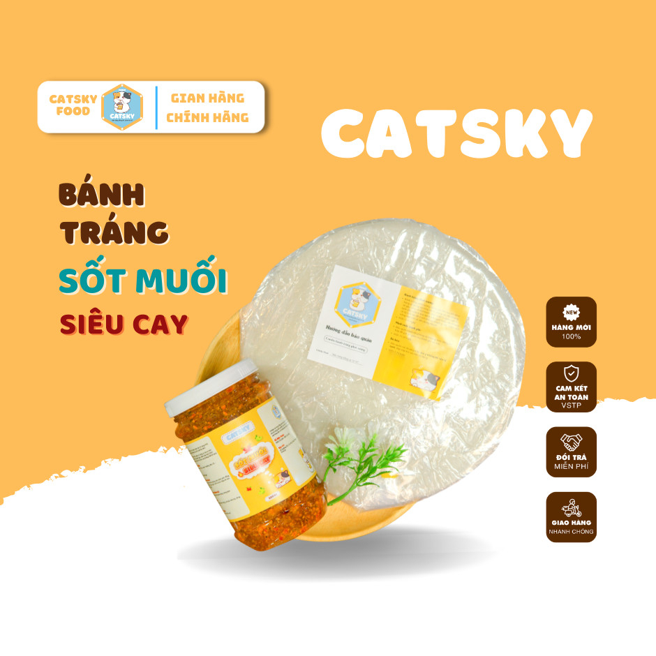 Combo sốt muối chấm siêu cay + bánh tráng mì "dai - mềm - dẻo"