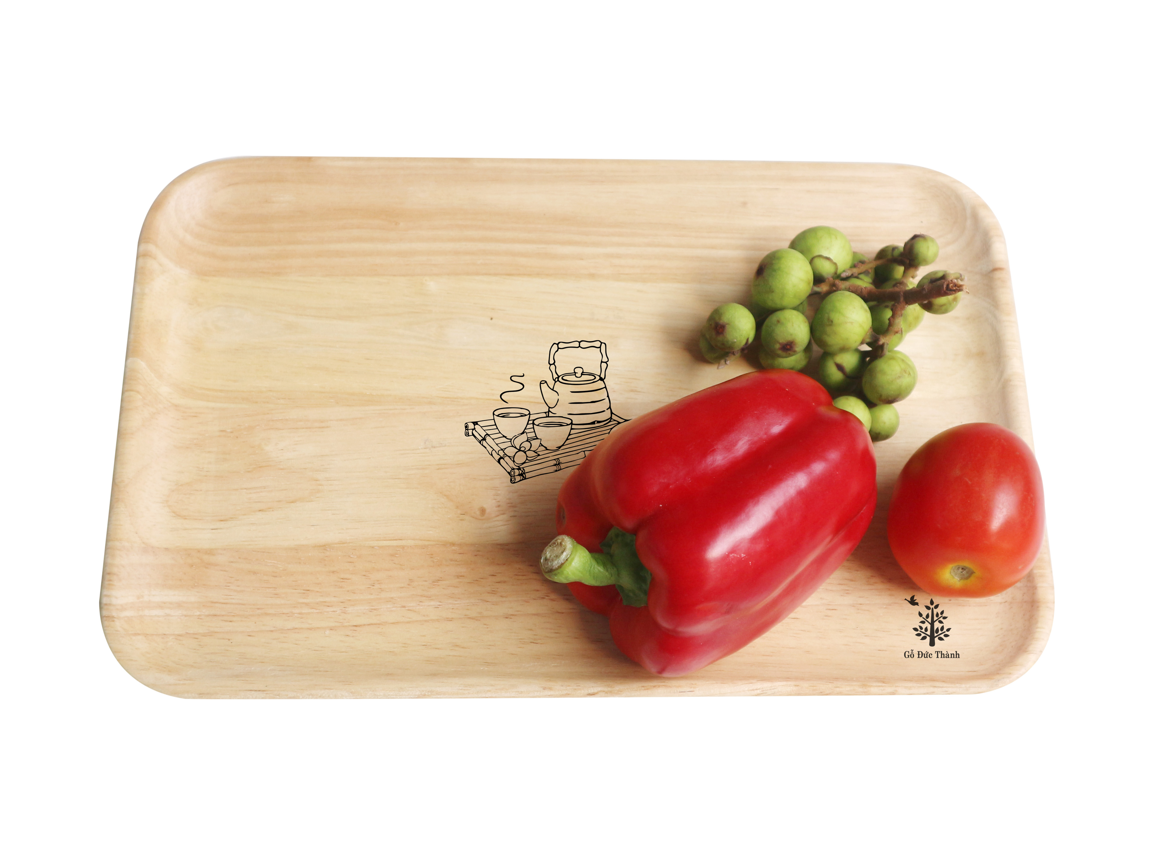 Đĩa gỗ chữ nhật size nhỏ - Gỗ Đức Thành - 24141