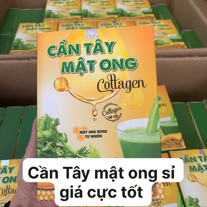 Cần Tây Mật Ong Collagen 40g Mẫu Mới Hộp 15 Gói