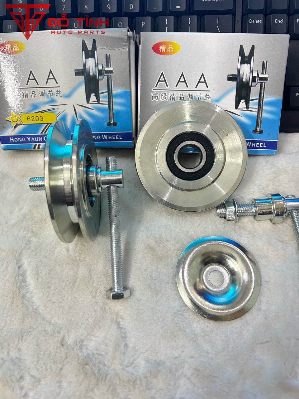 Pu ly tăng chỉnh điều hòa xe kia. buly tăng chỉnh curoa bản a xịn