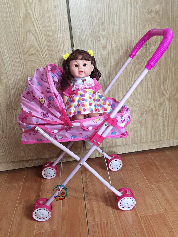 Đồ chơi xe đẩy kèm búp bê cỡ đại