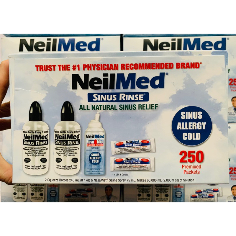 Date 3 2026 - Bộ rửa mũi NeilMed Sinus Rinse 250 gói muối