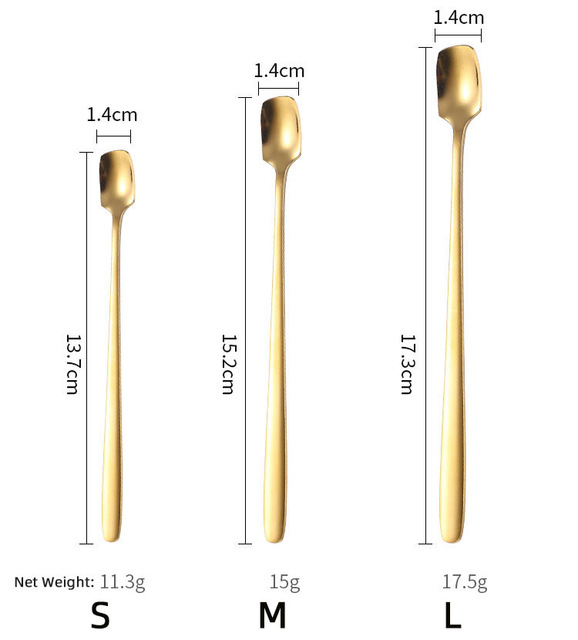 [HCM]Muỗng inox Ô Vuông Vàng uống trà cà phê chất liệu inox 304 nguyên khối siêu bền đẹp luôn sáng bóng