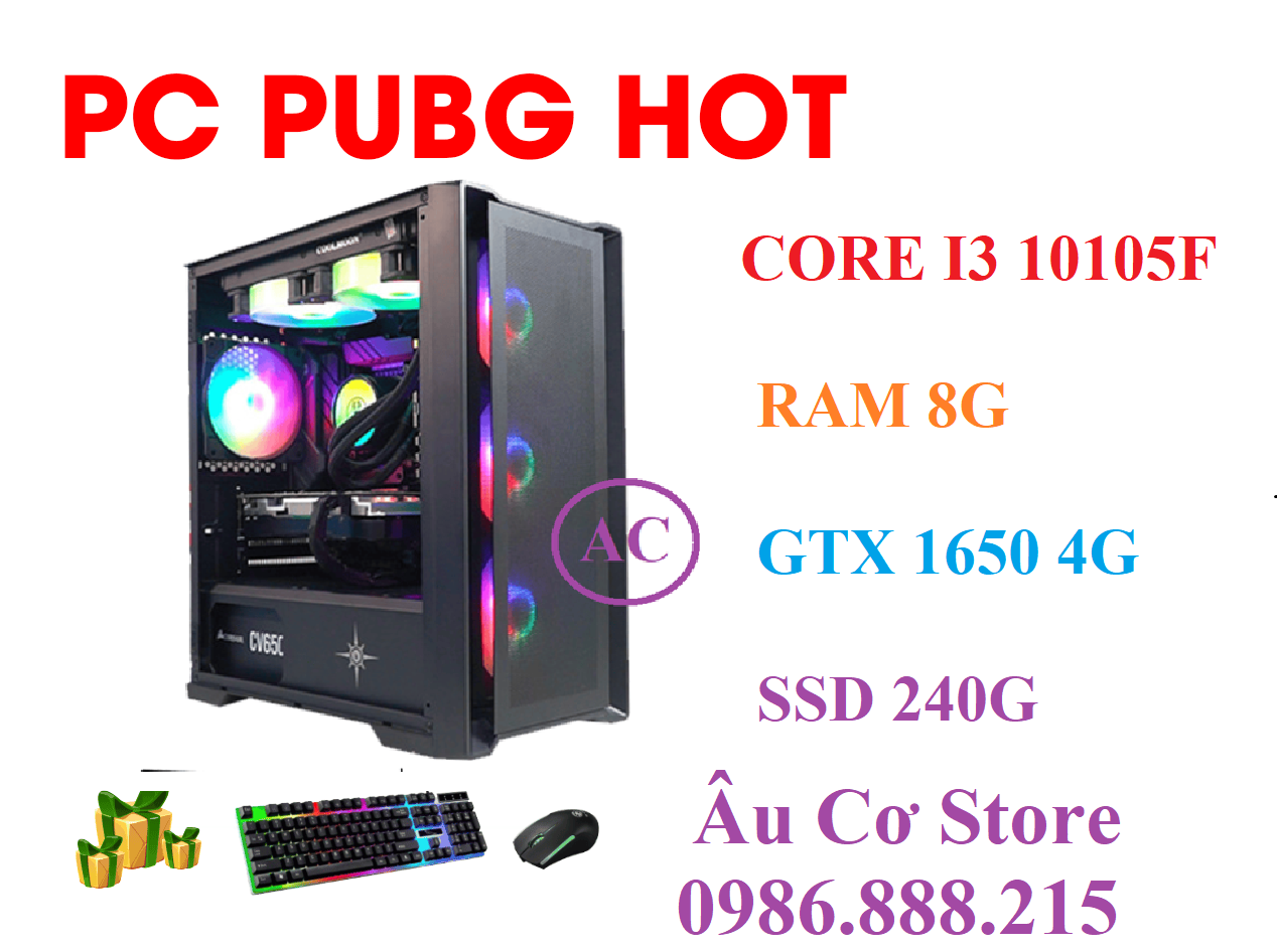 Máy tính để bàn Chuyên Game CORE I3 10105F | RAM 8G | GTX 1650 4G(Mới) hoặc RTX 2060 6G(Cũ) | SSD 24