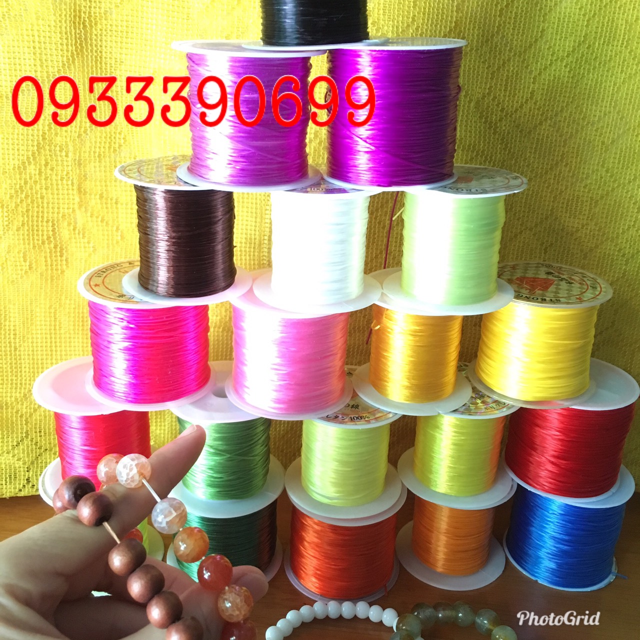 🍀🌺 Cước tơ lụa chun co giãn dây SIÊU DAI xỏ hạt đá phong thủy xâu hạt gỗ hạt ngọc