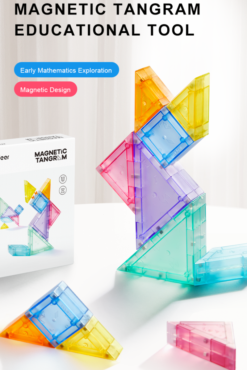 [HCM]Mideer Magnetic Colorful Tangram - Bộ xếp hình Trí Uẩn 7 miếng ghép