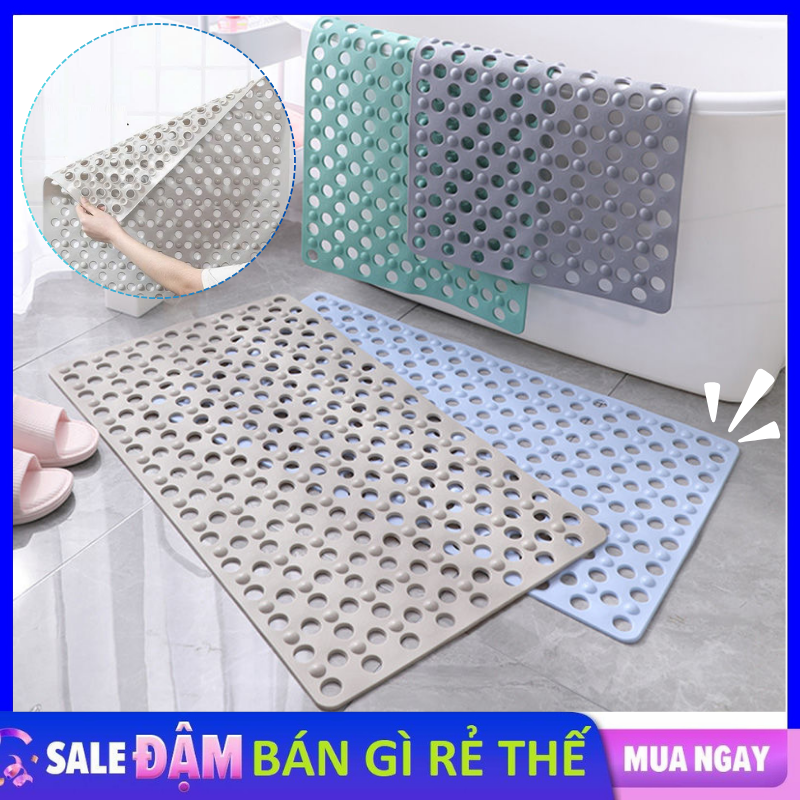  Thảm Lót Sàn Nhà Tắm Có Hạt Massage Chân Bằng Nhựa PVC Có Giác Hít Thoát Nước - Thảm Chống Trượt  Thảm Nhà Tắm  Thảm Trải Sàn 70x46cm 