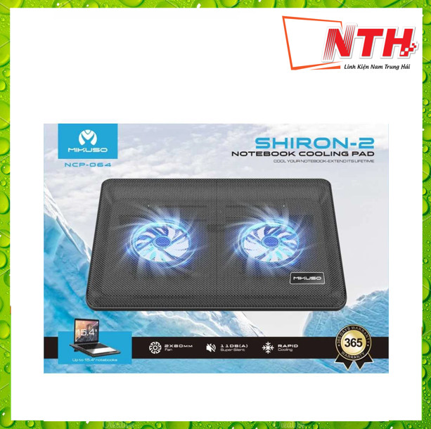 Fan đế tản nhiệt laptop shiron-2 fan có led mới