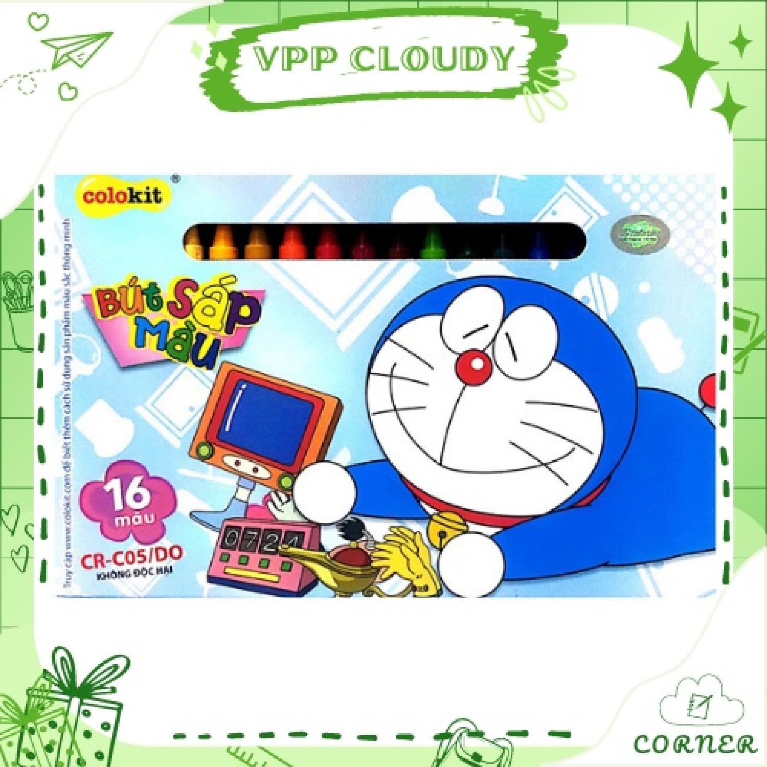 Bút sáp màu colokit cr-c05/do hộp 16 màu
