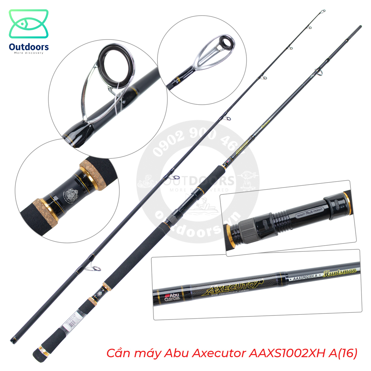 Cần máy đứng Abu Garcia Axecutor AAXS 2m1/2m4/2m7/3m khoen thường- pat fuji