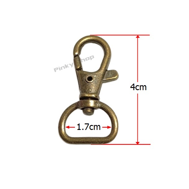 Móc càng cua, khóa càng cua phụ kiện túi xách màu đồng Pinky Shop mã MCCD17
