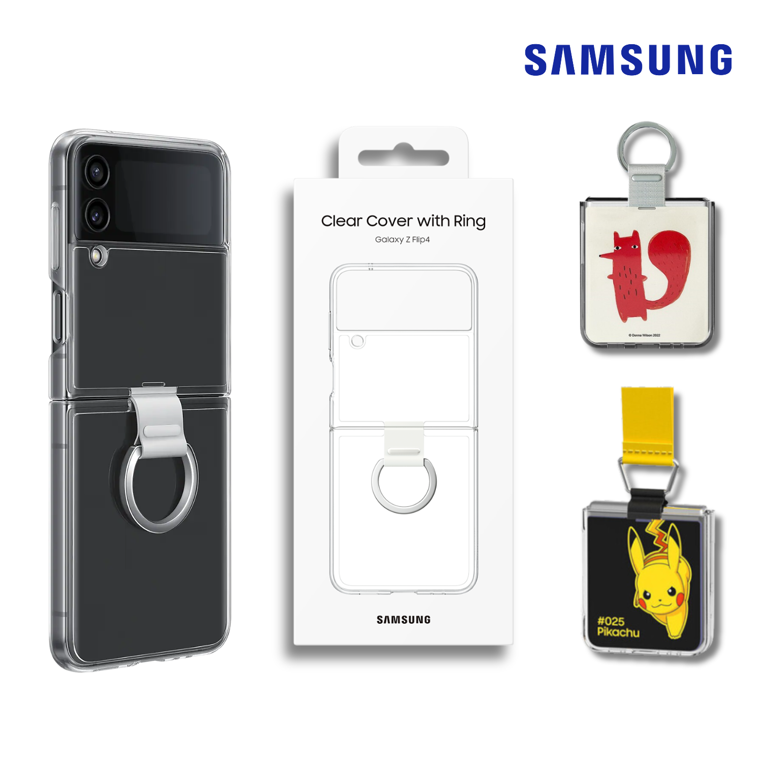 Ốp trong suốt Clear Cover with Ring cho Galaxy Z Flip 4