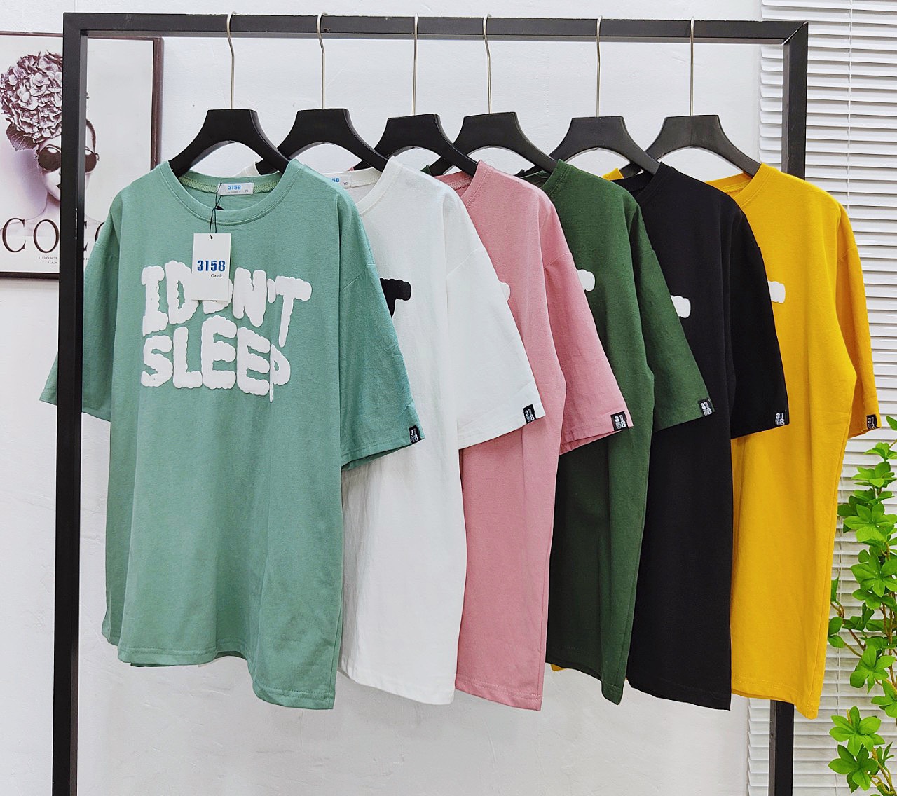 Áo thun cotton 3158 vải dày form rộng hàng xịn may kỉ
