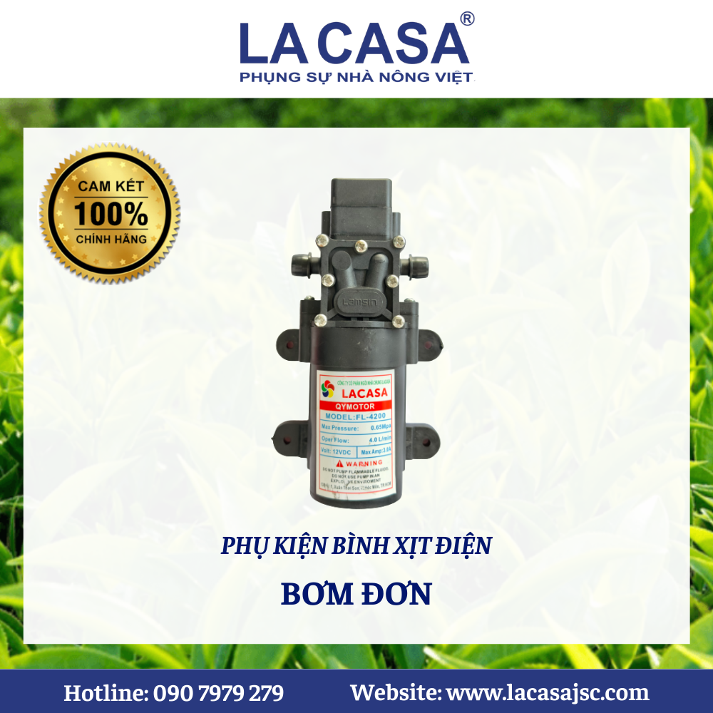 Bơm đơn bình xịt điện thương hiệu lacasa