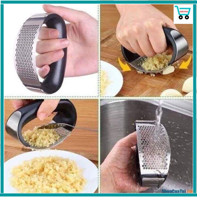 Dụng Cụ Dập Tỏi Cán Đen Chất Liệu Inox Cao Cấp Mẫu Mới Năm 2019
