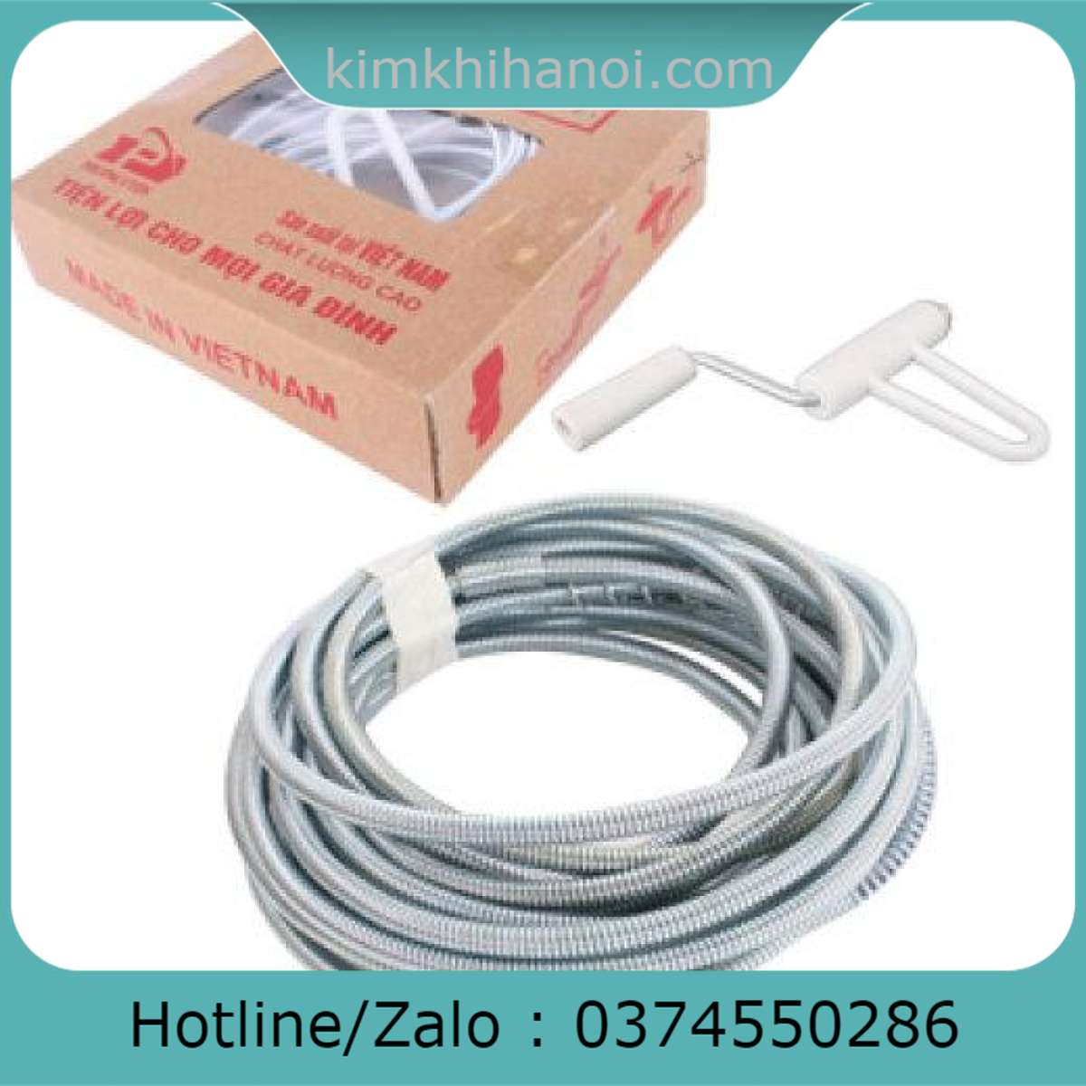 Dây thông tắc bồn cầu, cống, chậu rửa mặt rửa bát - Dài 20M