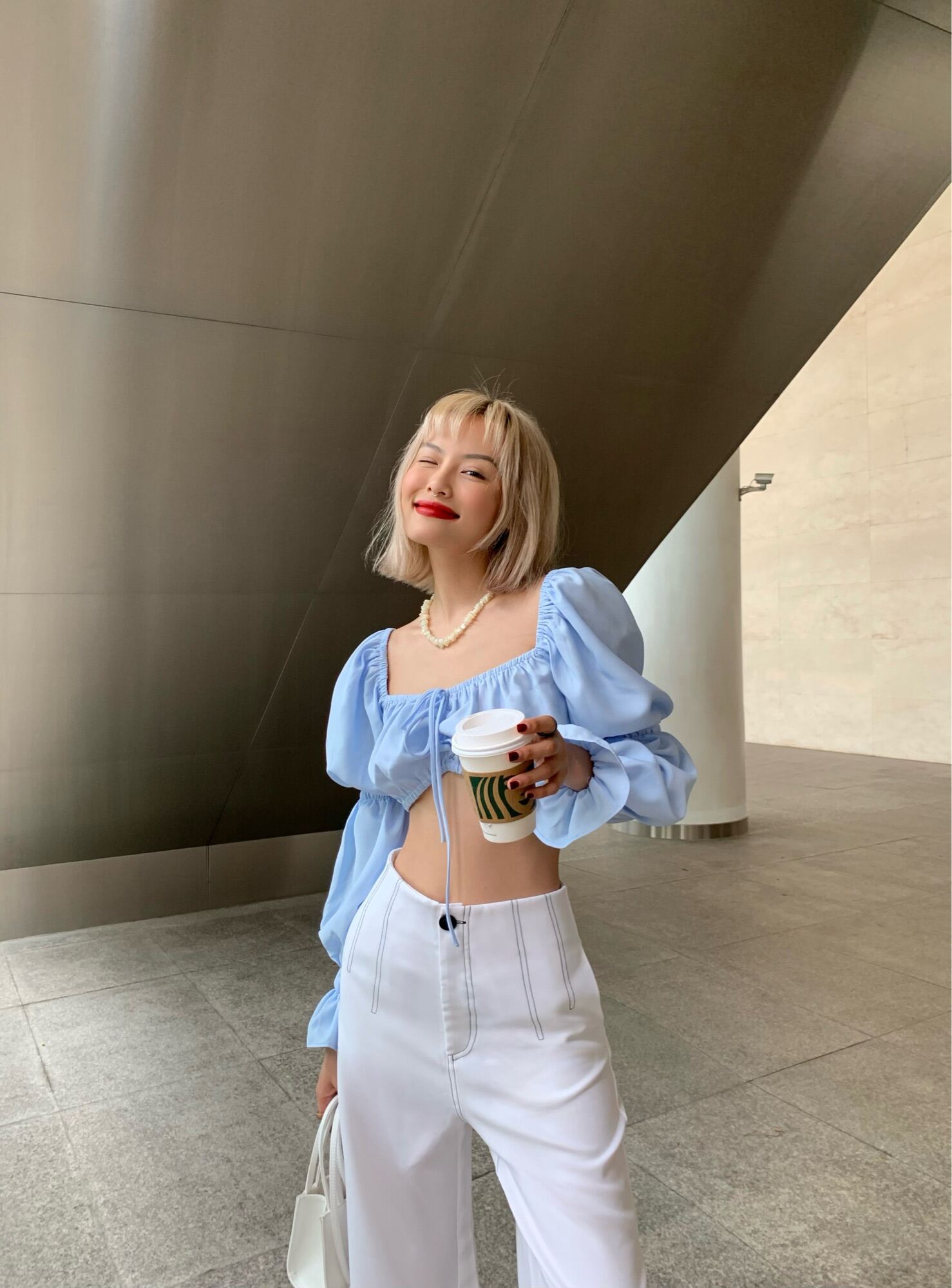 SAP-Áo croptop tay lồng đèn